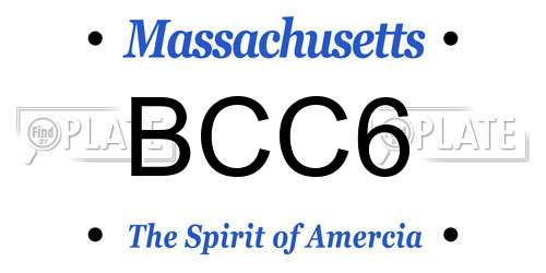BCC6 Massachusetts License Plate