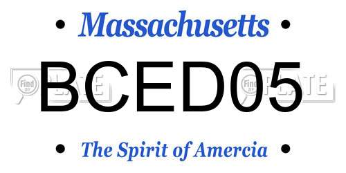 BCED05 Massachusetts License Plate