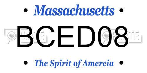BCED08 Massachusetts License Plate