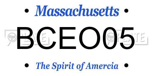 BCEO05 Massachusetts License Plate