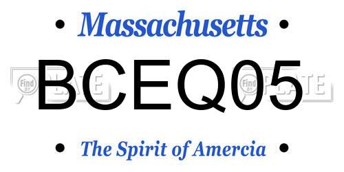 BCEQ05 Massachusetts License Plate