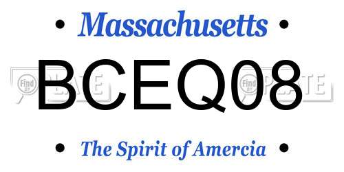 BCEQ08 Massachusetts License Plate