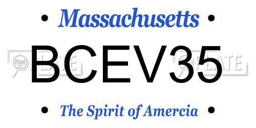 BCEV35 Massachusetts License Plate
