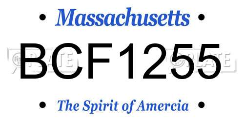 BCF1255 Massachusetts License Plate