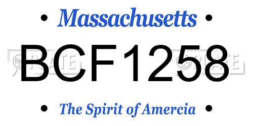 BCF1258 Massachusetts License Plate