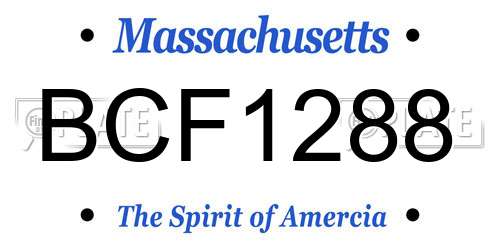 BCF1288 Massachusetts License Plate