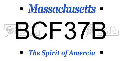 BCF37B Massachusetts License Plate