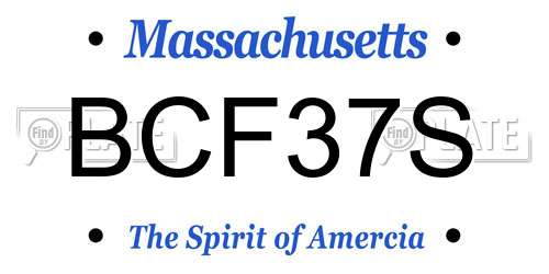 BCF37S Massachusetts License Plate