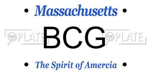 BCG Massachusetts License Plate