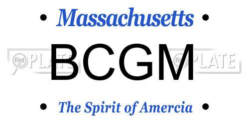 BCGM Massachusetts License Plate