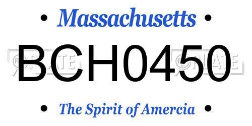 BCH0450 Massachusetts License Plate