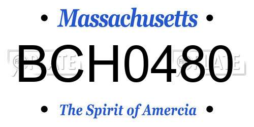 BCH0480 Massachusetts License Plate