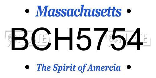 BCH5754 Massachusetts License Plate