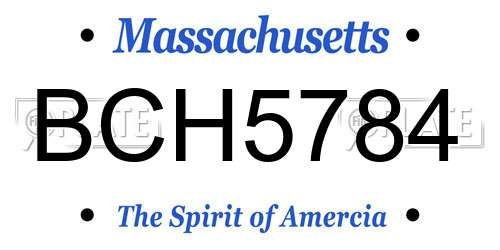 BCH5784 Massachusetts License Plate