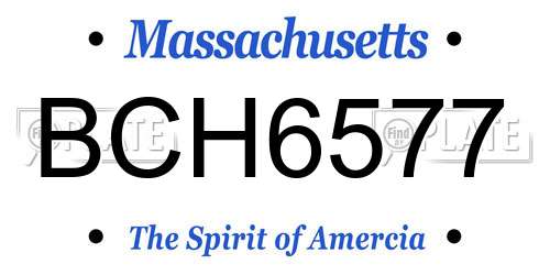 BCH6577 Massachusetts License Plate