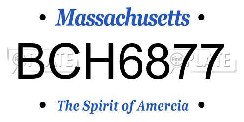 BCH6877 Massachusetts License Plate