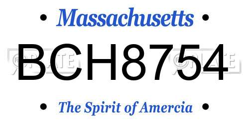 BCH8754 Massachusetts License Plate