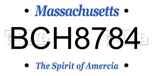 BCH8784 Massachusetts License Plate