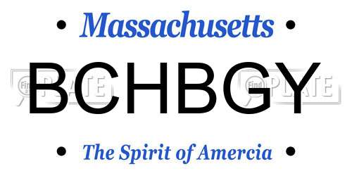 BCHBGY Massachusetts License Plate