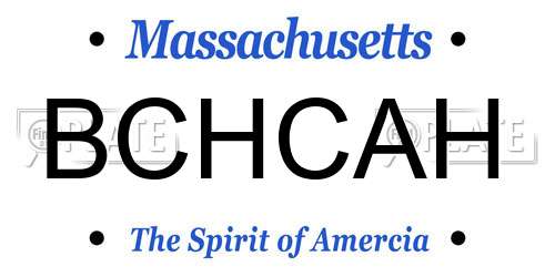 BCHCAH Massachusetts License Plate
