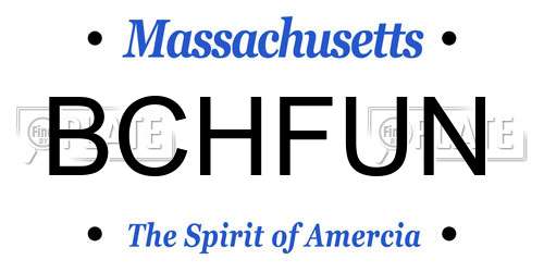 BCHFUN Massachusetts License Plate