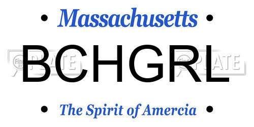 BCHGRL Massachusetts License Plate