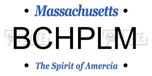 BCHPLM Massachusetts License Plate