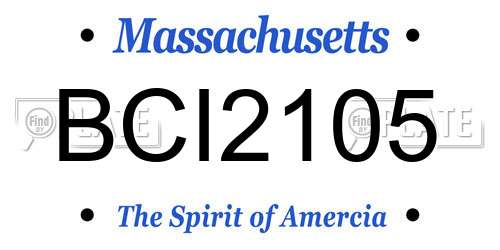 BCI2105 Massachusetts License Plate
