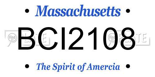 BCI2108 Massachusetts License Plate
