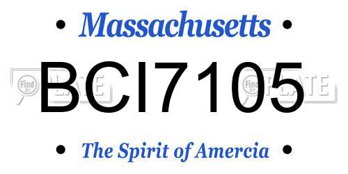 BCI7105 Massachusetts License Plate