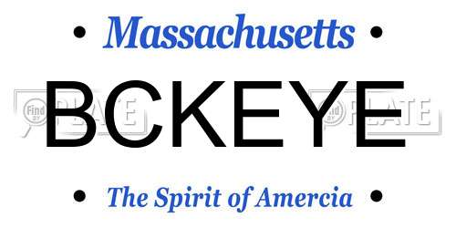 BCKEYE Massachusetts License Plate