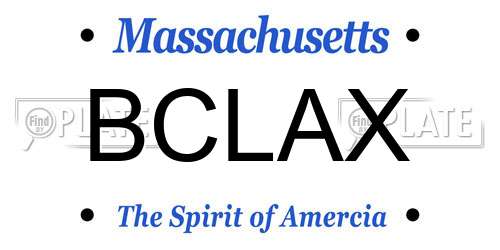 BCLAX Massachusetts License Plate
