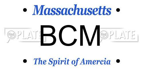 BCM Massachusetts License Plate