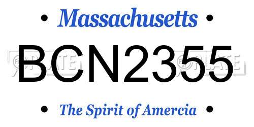 BCN2355 Massachusetts License Plate