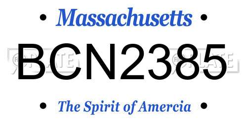 BCN2385 Massachusetts License Plate