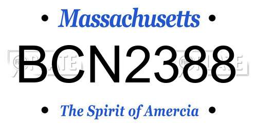 BCN2388 Massachusetts License Plate