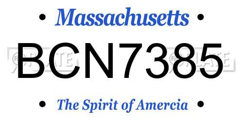 BCN7385 Massachusetts License Plate