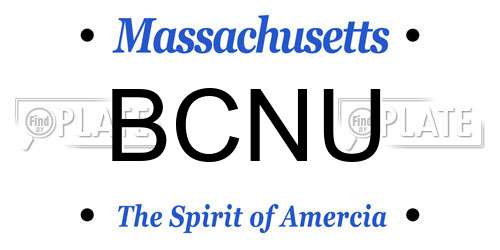BCNU Massachusetts License Plate