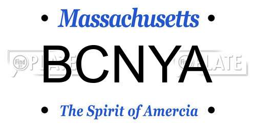 BCNYA Massachusetts License Plate
