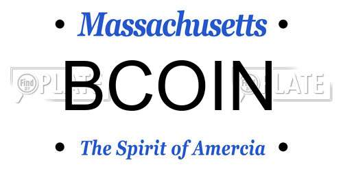 BCOIN Massachusetts License Plate