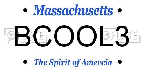 BCOOL3 Massachusetts License Plate
