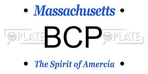BCP Massachusetts License Plate