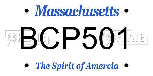BCP501 Massachusetts License Plate