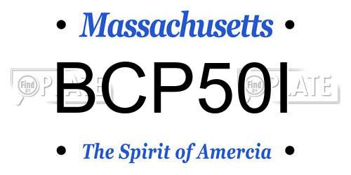 BCP50I Massachusetts License Plate