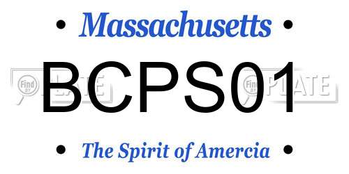BCPS01 Massachusetts License Plate