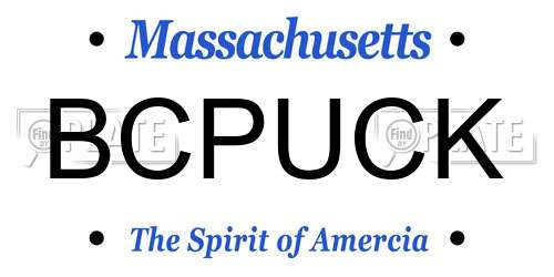 BCPUCK Massachusetts License Plate
