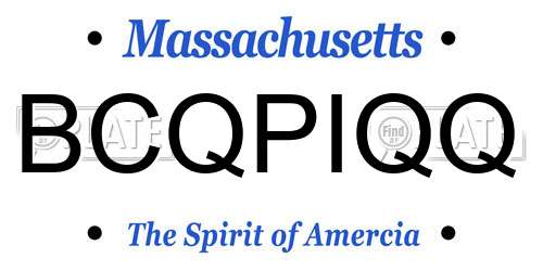 BCQPIQQ Massachusetts License Plate