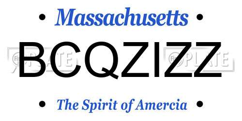 BCQZIZZ Massachusetts License Plate