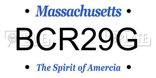 BCR29G Massachusetts License Plate