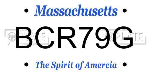 BCR79G Massachusetts License Plate